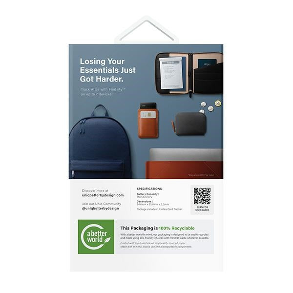Uniq NFC locator Atlas gray/graphite Uniq-ATLASCARDTRK-GRAPHITE