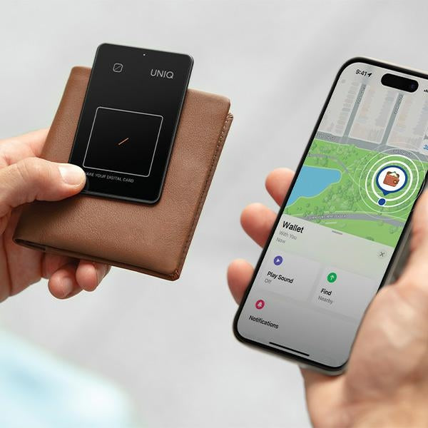 Uniq NFC locator Atlas gray/graphite Uniq-ATLASCARDTRK-GRAPHITE