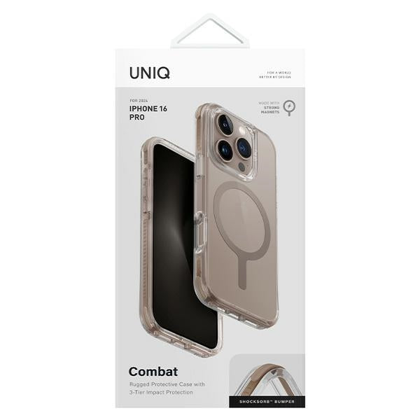 Uniq Combat iPhone 16 Pro 6.3" Magclick Charging case gold/taupe gold