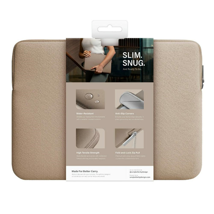 Uniq neoprene laptop Sleeve 14" Cyprus Water-Resistant - brown