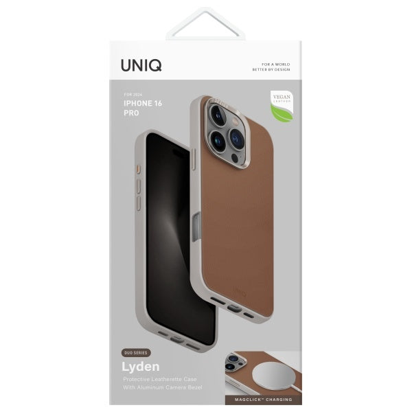 Uniq Lyden DS iPhone 16 Pro 6.3" Magclick Charging Case Caramel/Caramel-Ivory