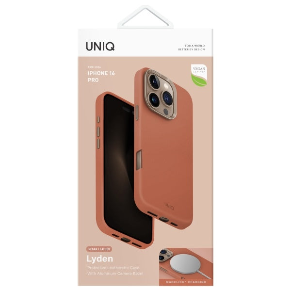 Uniq Lyden iPhone 16 Pro 6.3" case Magclick Charging terracotta