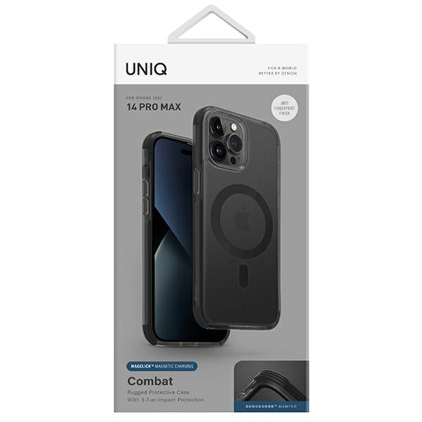 Uniq Combat iPhone 14 Pro Max 6.7" case Magclick Charging black/concrete charcoal