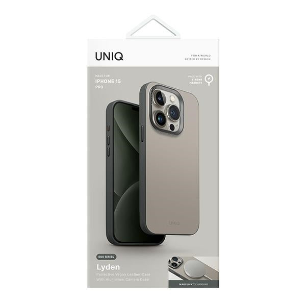 Uniq Lyden DS iPhone 15 Pro 6.1" Magclick Charging case beige-green/ivory-lichen green