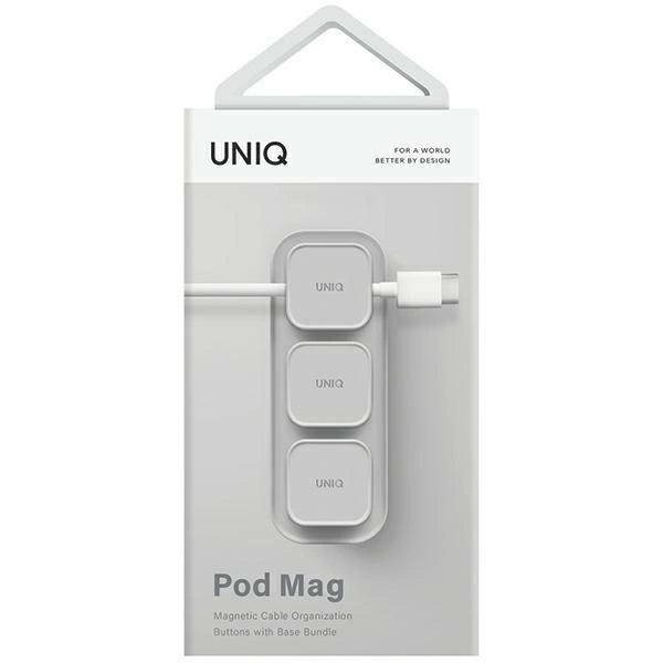 Uniq Pod Mag magnetic cable organizer + base gray/chalk gray
