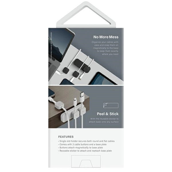 Uniq Pod Mag magnetic cable organizer + base gray/chalk gray
