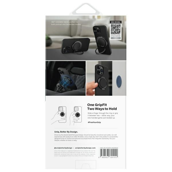 Uniq Keva Air iPhone 16 Pro 6.3" Magclick Charging Case Black/Carbon Black