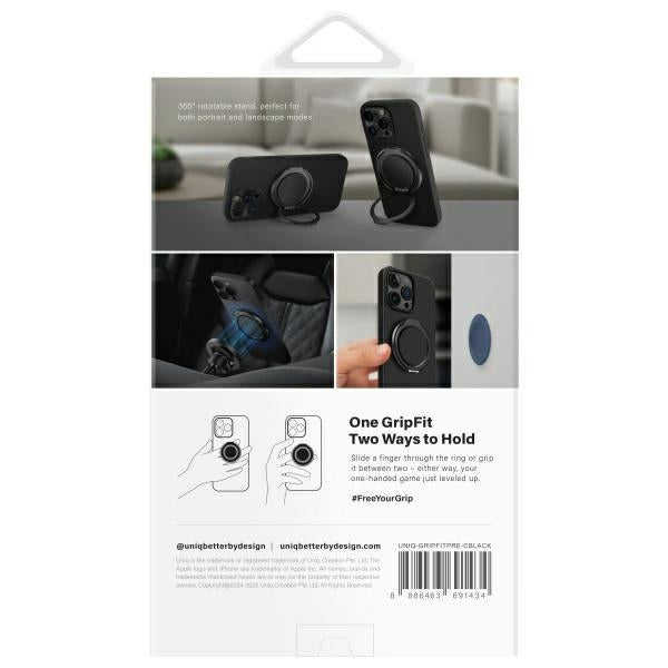 Uniq Gripfit Premium 360 Magnetic Mount&Kickstand Magnetic Holder black/carbon black