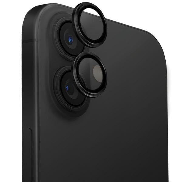 Uniq Optix Aluminum Camera Lens Protector iPhone 16 / 16 Plus with applicator - black