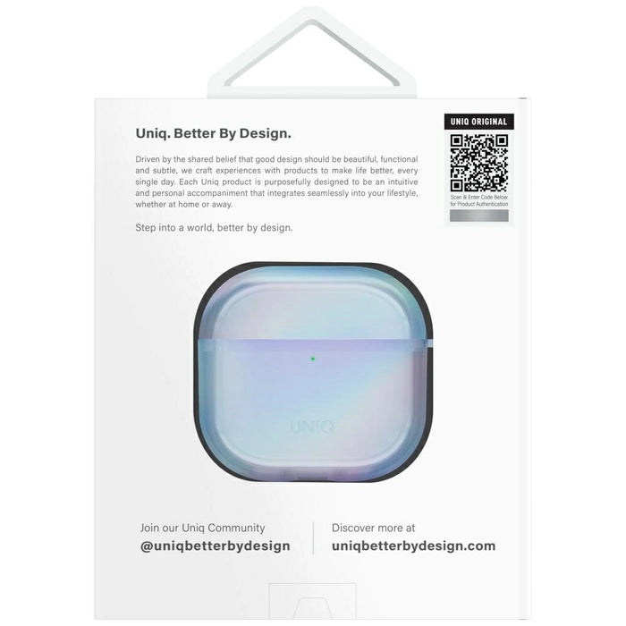 Uniq Iridescia case for AirPods 4 Hang Case - holo blue