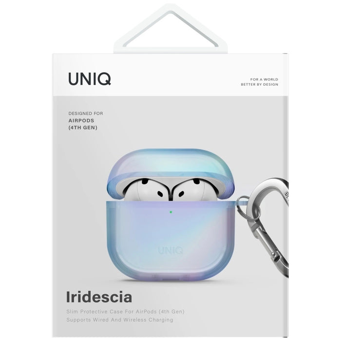 Uniq Iridescia case for AirPods 4 Hang Case - holo blue