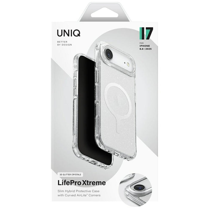 Uniq LifePro Xtreme Magclick Charging Case for iPhone 17 Air - Transparent-Glitter