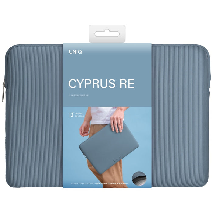 Uniq Cyprus Ridge Edition Laptop Sleeve bag for a 14&quot; water-resistant neoprene laptop - blue