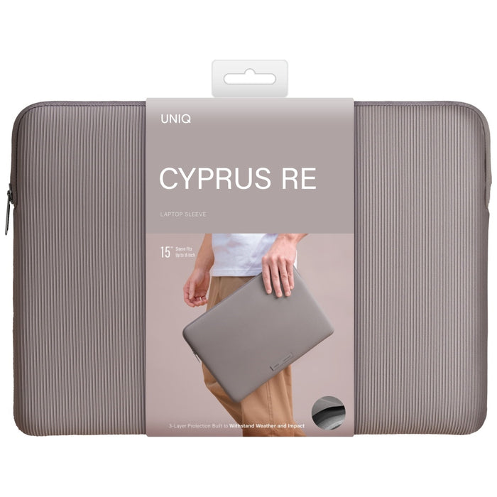 Uniq Cyprus Ridge Edition Laptop Sleeve for 16&quot; laptops, water-resistant neoprene - gray