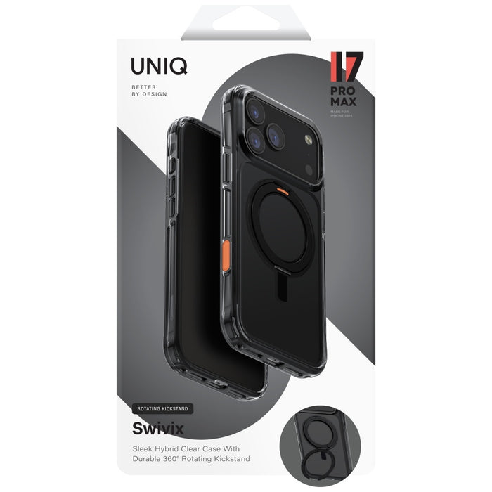 Uniq Swivix Rotating Kickstand 360 Case for iPhone 17 Pro Max - Black