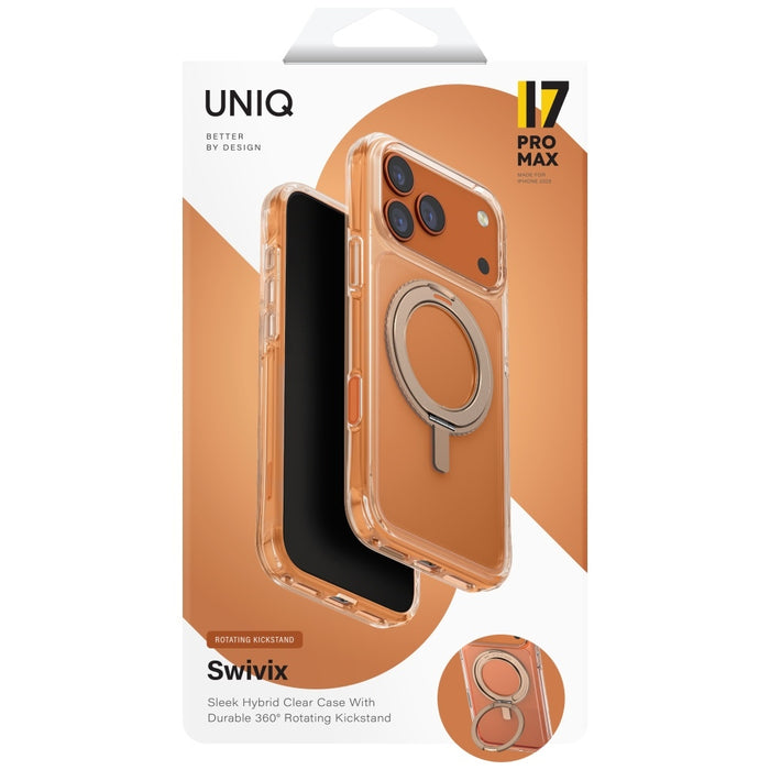 Uniq Swivix Rotating Kickstand 360 Case for iPhone 17 Pro Max - Gold