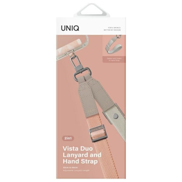 Uniq Vista 2-in-1 phone lanyard - peach and beige