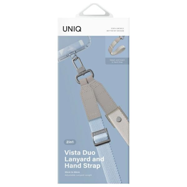 Uniq Vista 2-in-1 phone lanyard - blue and beige
