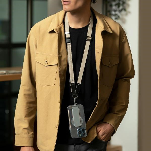 Uniq Vista 2-in-1 phone lanyard - beige
