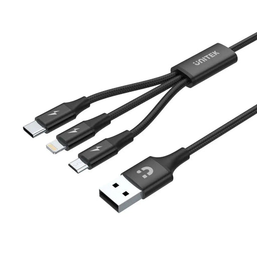 UNITEK C14049BK USB cable 1.2 m USB 2.0 USB C Micro-USB B/Lightning Black - USB cablesAKG-KAB<<<GSM