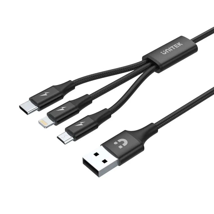 UNITEK C14049BK USB cable 1.2 m USB 2.0 USB C Micro-USB B/Lightning Black - USB cablesAKG-KAB<<<GSM