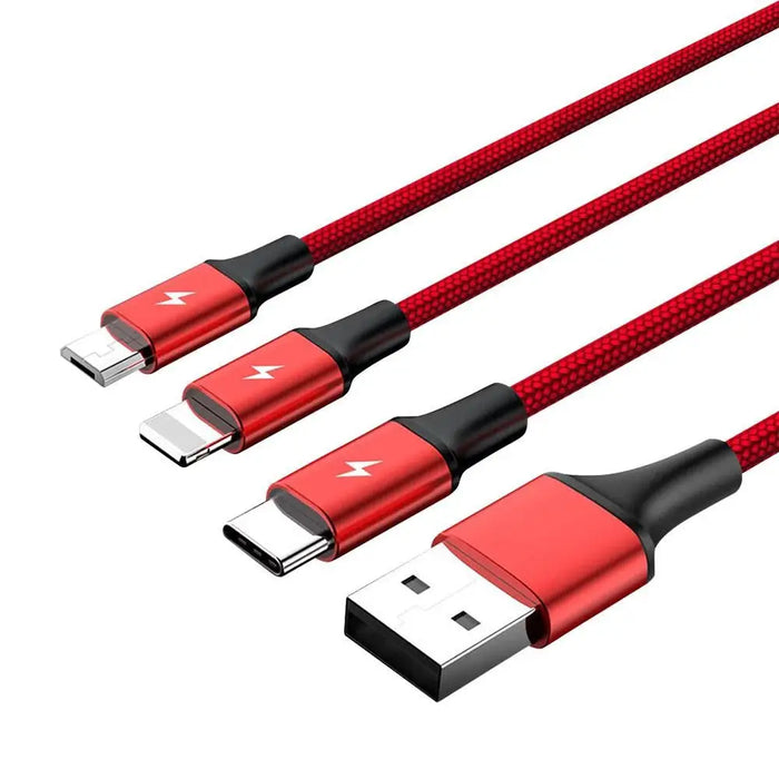 UNITEK C4049RD USB cable 1.2 m USB A USB C/Micro-USB B/Lightning Red - USB cablesAKG-KAB<<<GSM accessoriesAKG<<<ActionPL