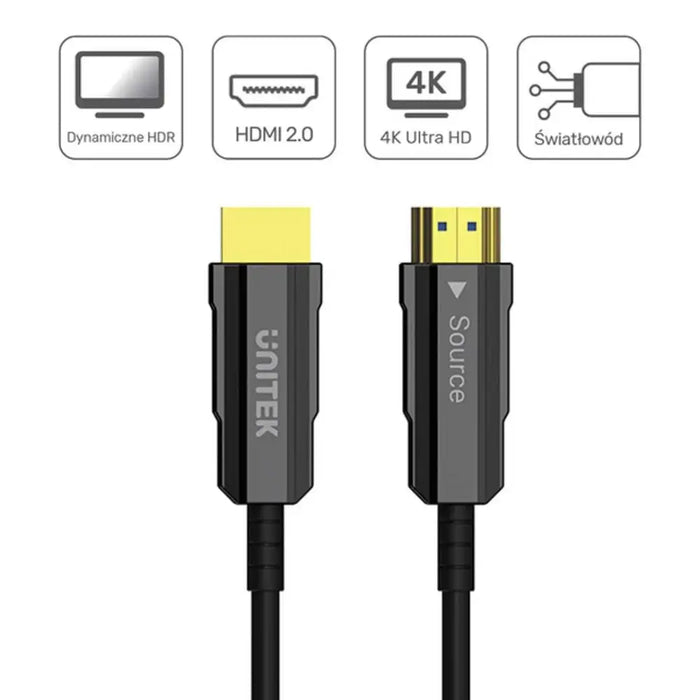 UNITEK HDMI 2.0 AOC 4K 60HZ 12M OPTICAL CABLE - HDMI cablesKBA-HDM<<<Cables and adaptersKBA<<<ActionPL