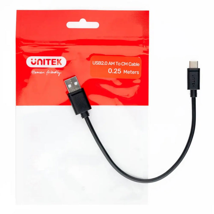 UNITEK USB CABLE USB-A — USB-C 25CM Y-C480BK - USB cablesAKG-KAB<<<GSM accessoriesAKG<<<ActionPL