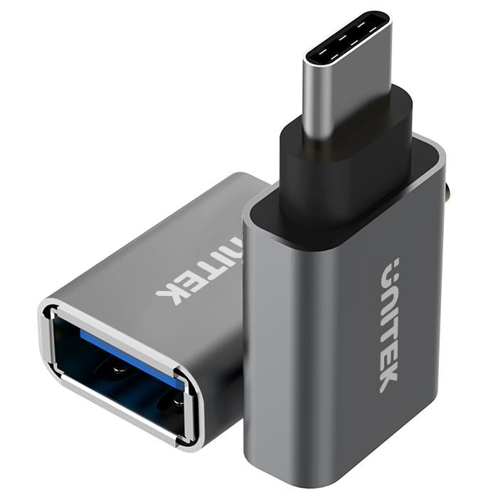 UNITEK Y-A025CGY cable interface/gender adapter USB Type-C USB Type-A Metallic