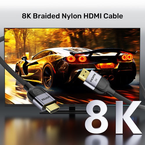 UNITEK 8K Braided Nylon 2M HDMI cable HDMI Type A (Standard) Grey