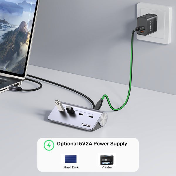 UNITEK ALUMINIUM USB-C HUB 2X USB-A 2X USB-C 5GBPS
