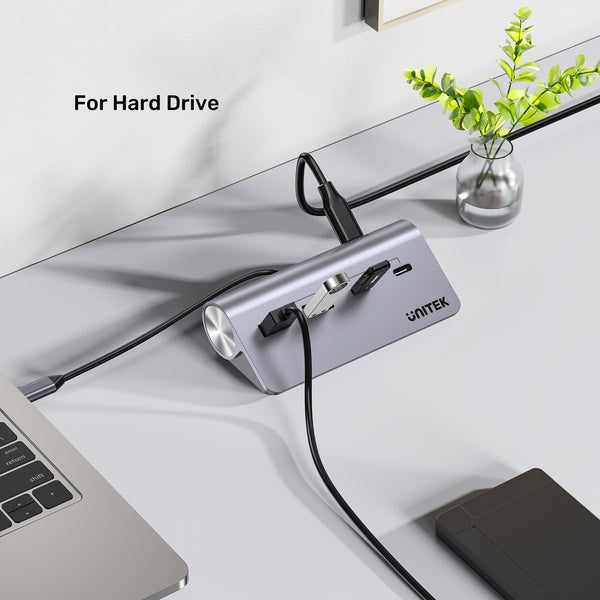 UNITEK ALUMINIUM USB-C HUB 2X USB-A 2X USB-C 5GBPS