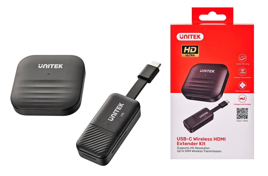 UNITEK V1184A01 AV extender AV transmitter & receiver Black