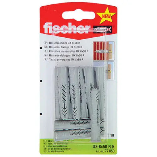 UNIVERSAL DOWEL F8X50MM 10 PIECES FISCHER UX RK - Комплекти дюбели<<<Дюбели<<<Инструменти и