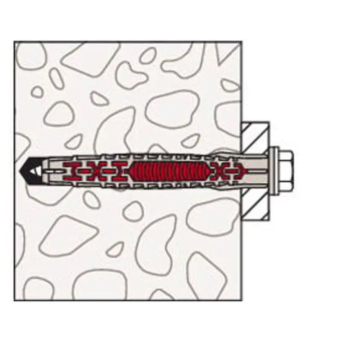 UNIVERSAL DOWEL WITH SCREW 10X80 FUS K 4 PCS. FISCHER DUOXPAND - Комплекти дюбели<<<Дюбели<<<Инструменти и