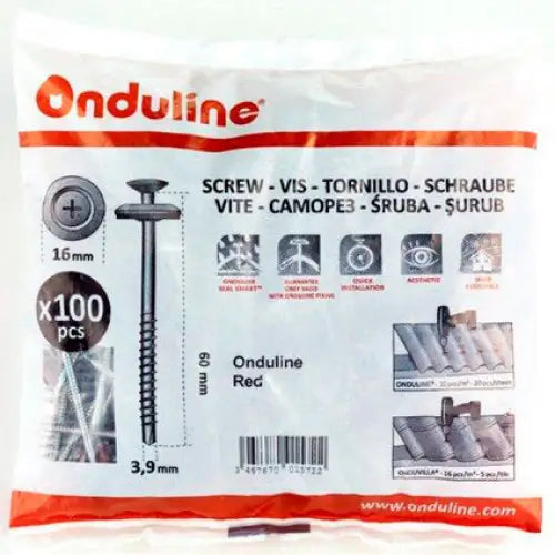 UNIVERSAL SCREWS FOR WOOD AND METAL ONDULINE 100PCS - Битумни ленти и аксесоари<<<Материали за покриви<<<Строителни