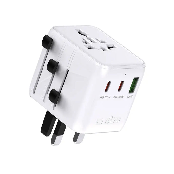 Universal travel adapter with USB-A and 2x USB-C P - *Kategoria tymczasowa<<<HurtelXML