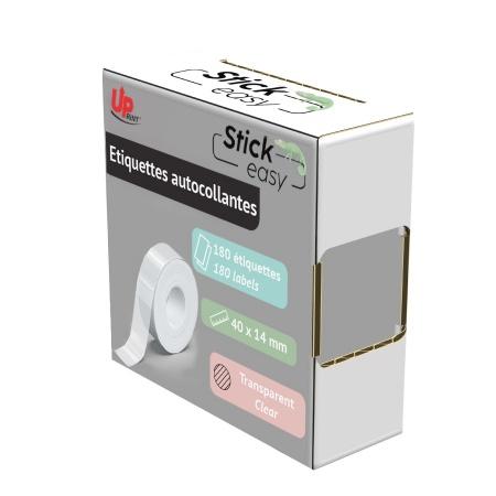 Roll of adhesive labels for STICK EASY UP21, 14x40mm, 180 pcs, Transparent