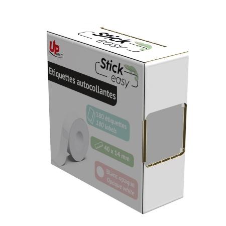 Roll of adhesive labels for STICK EASY UP21, 14x40mm, 180 pcs, white