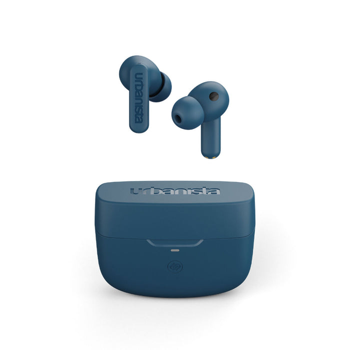 URBANISTA ATLANTA Bluetooth earphones black 34 hours total playtime Hybrid active noise cancelling Touch controls IPX4 blue