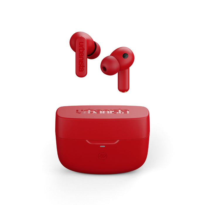URBANISTA ATLANTA Bluetooth earphones black 34 hours total playtime Hybrid active noise cancelling Touch controls IPX4 red