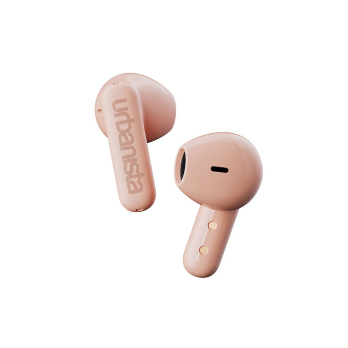 URBANISTA COPENHAGEN Bluetooth earphones black 32 hours total playtime Noise-reducing microphone Touch controls IPX4 dusty pink