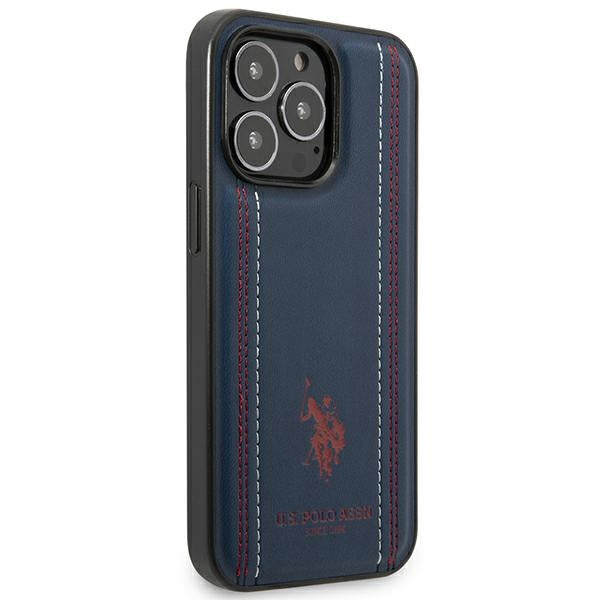 US Polo USHCP14LPFAV iPhone 14 Pro 6.1" navy/navy blue Leather Stitch