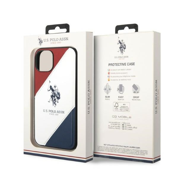 US Polo USHCP14SPSO3 iPhone 14 6.1" white/white Tricolor Embossed