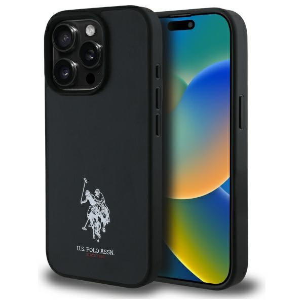 US Polo USHCP15XPGEK iPhone 15 Pro Max 6.7" black/black Leather Embroidered DH Color