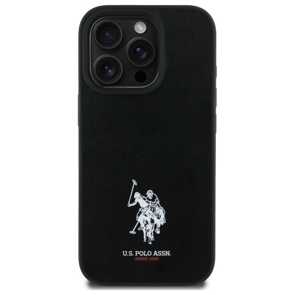 US Polo USHCP15XPGEK iPhone 15 Pro Max 6.7" black/black Leather Embroidered DH Color