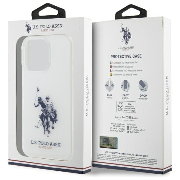 US Polo USHCP15XTPUHRBH iPhone 15 Pro Max 6.7" white Shiny Big Logo