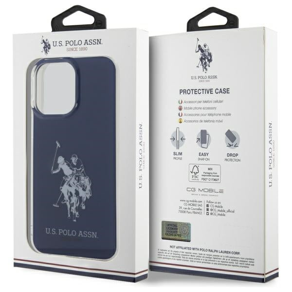 US Polo USHCP15XTPUHRBV iPhone 15 Pro Max 6.7" blue/blue Shiny Big Logo