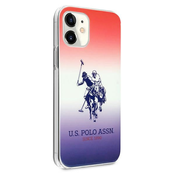 US Polo Assn. Gradient Pattern Collection iPhone 12 mini Case - Red and Blue