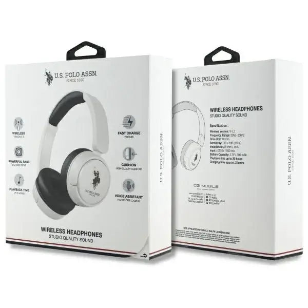 US Polo Bluetooth Headphones USHPV6PUNH White DH Color Logo - Headphones and speakers<<<HurtelXML